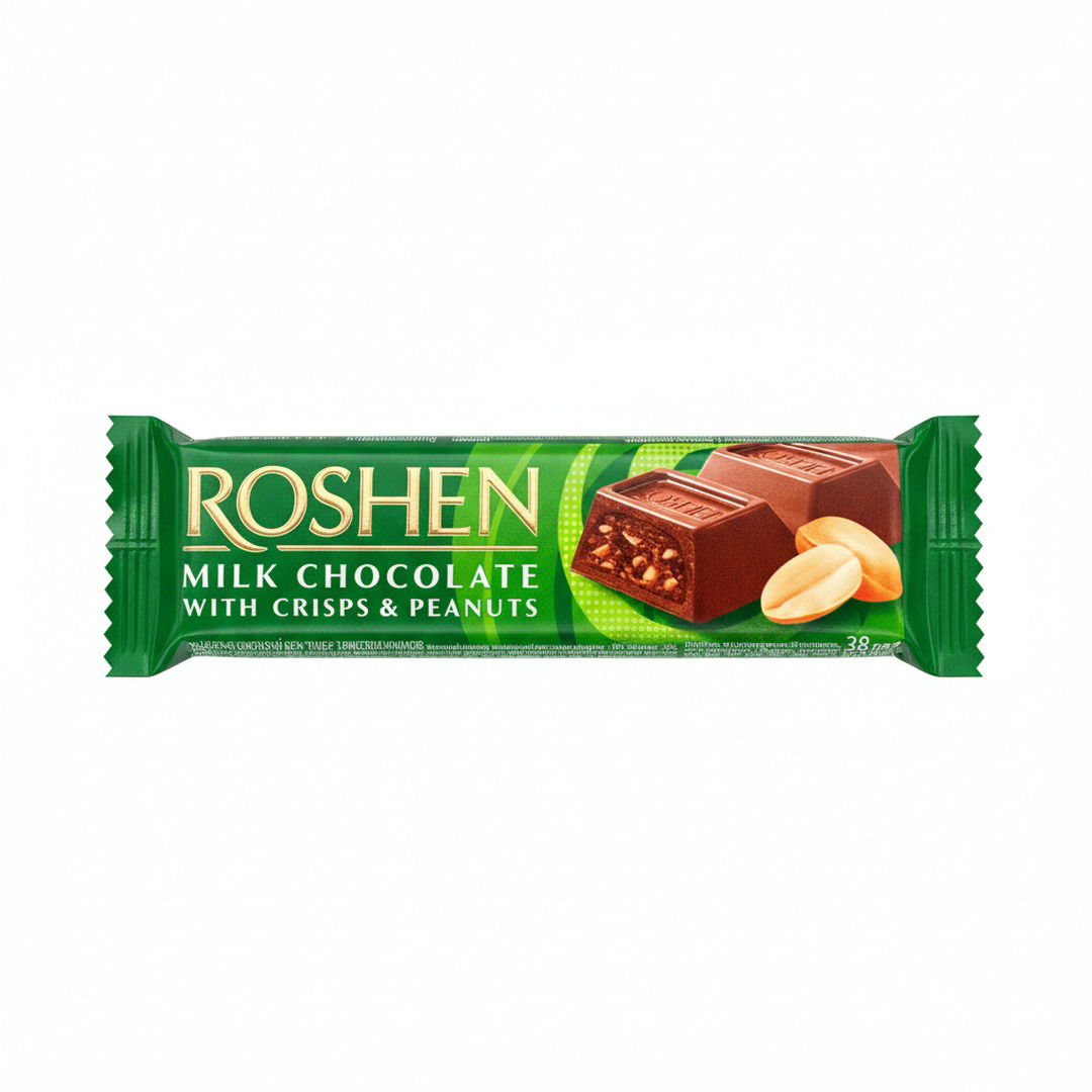 Roshen Barre Chocolat au Lait Croustillant et Noisette