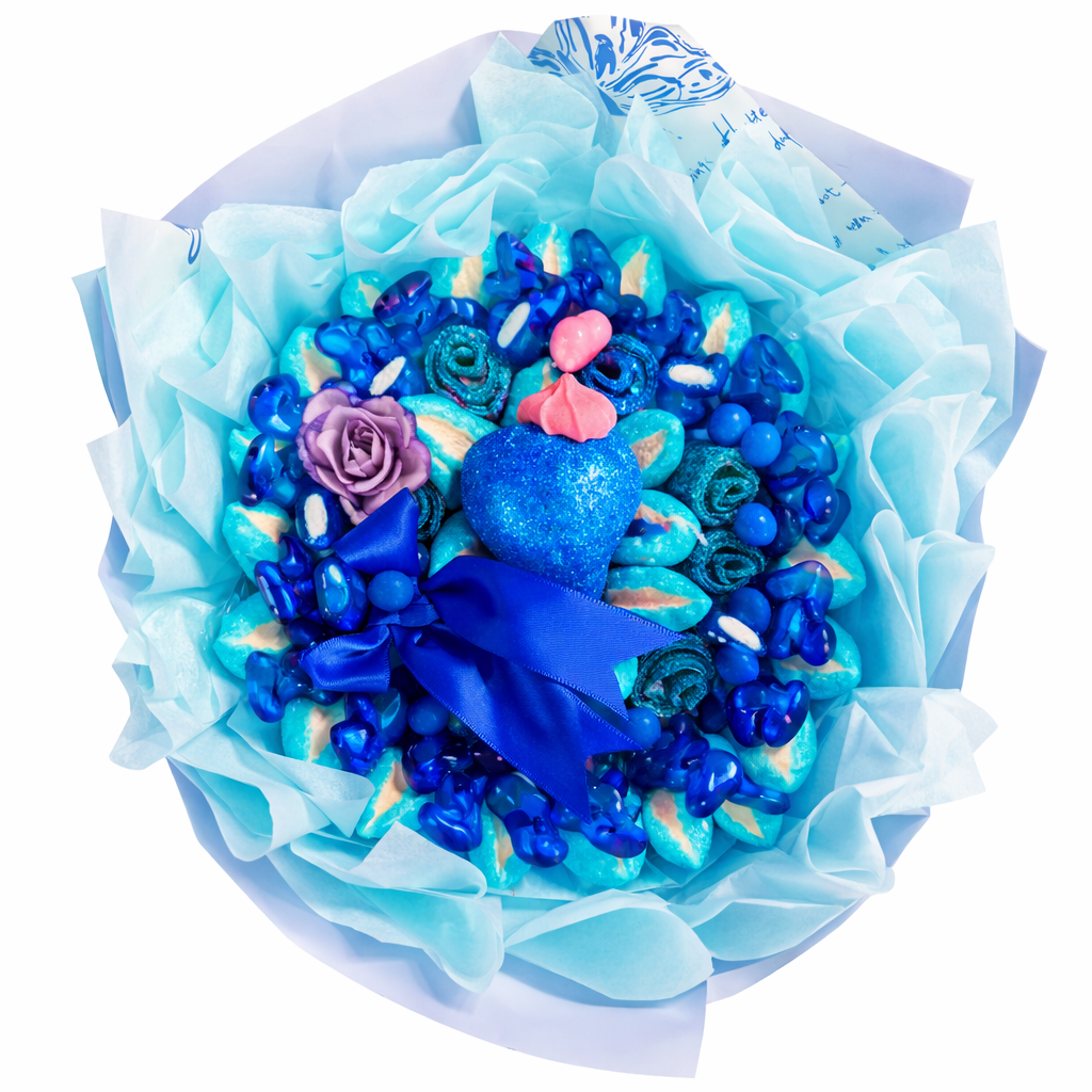💙🍬 Bouquet Gourmand Bleu Océan - Création Artisanale Sweetvibes