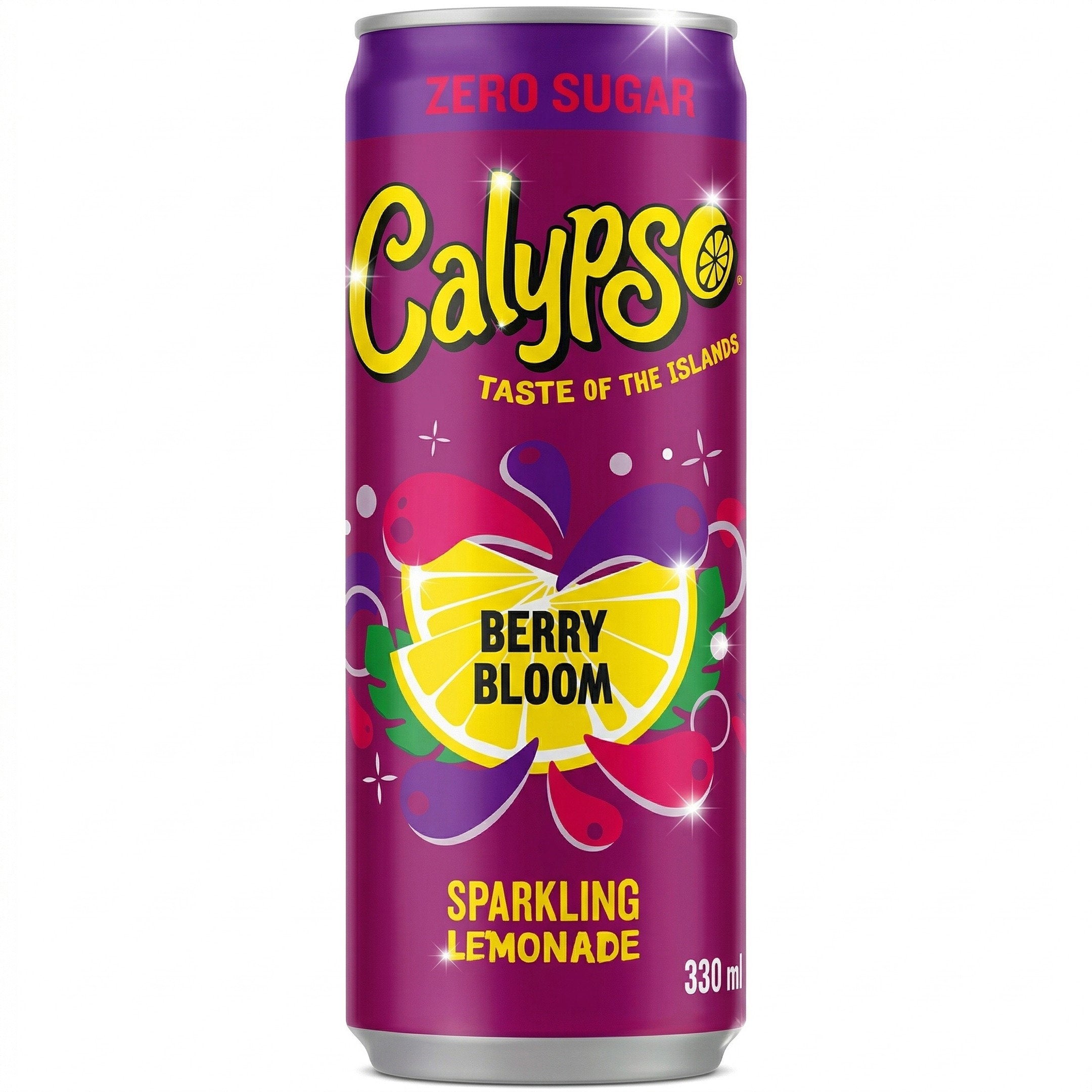 Calypso Sparkling Lemonade Berry Bloom Zero Sugar 330ml 🍓🍋✨