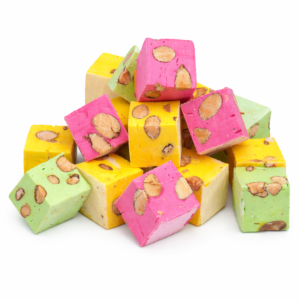 🍬 Cubes de Nougat aux Amandes – Assortiment Fruits