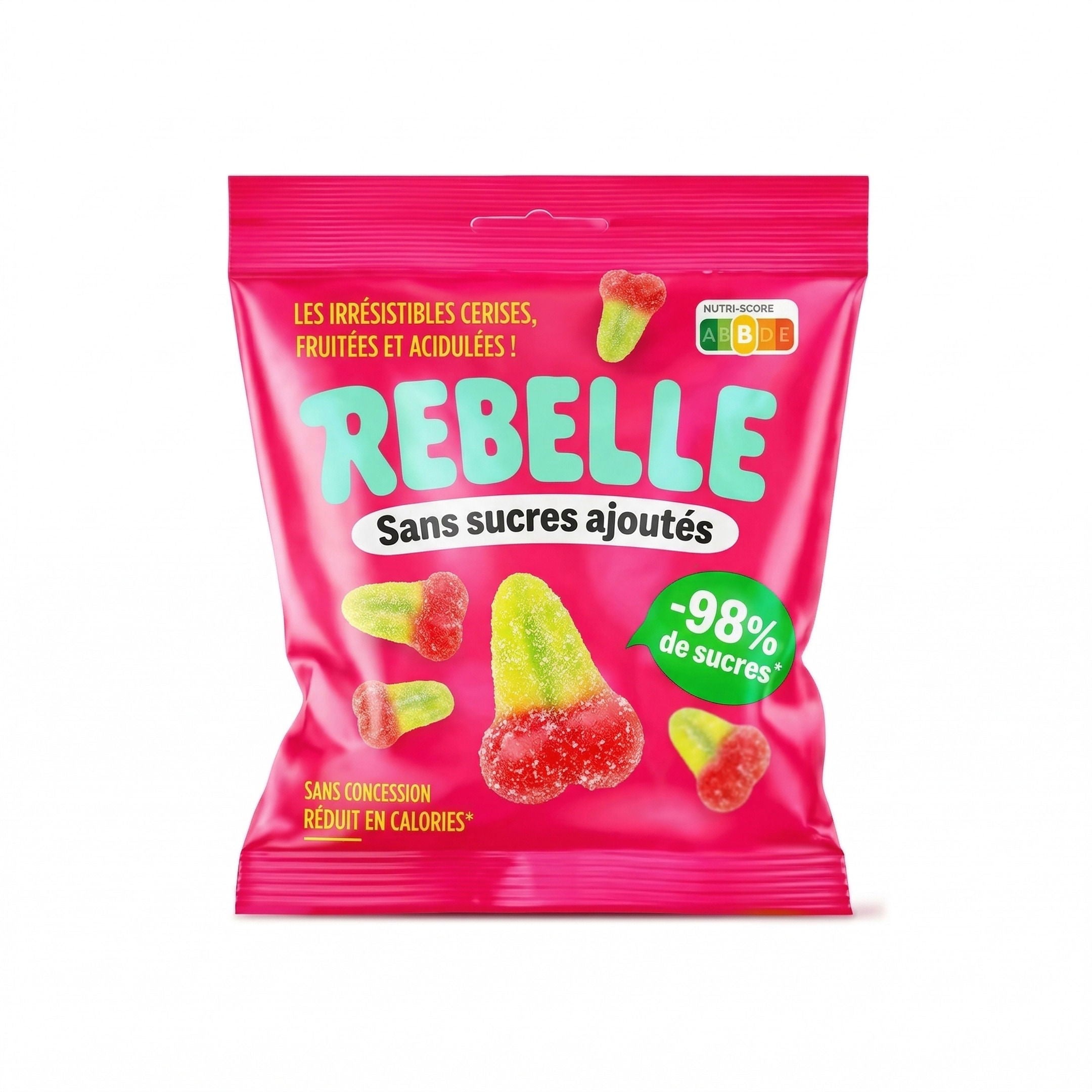 Rebelle Bonbons Sans Sucre Cerises Acidulées 50g 🍒⚡🍬